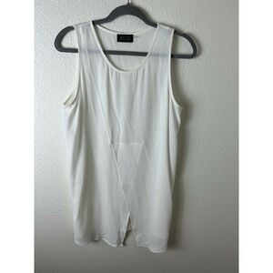 Astr Women Ivory Sleeveless Blouse Size Large L FLAWED